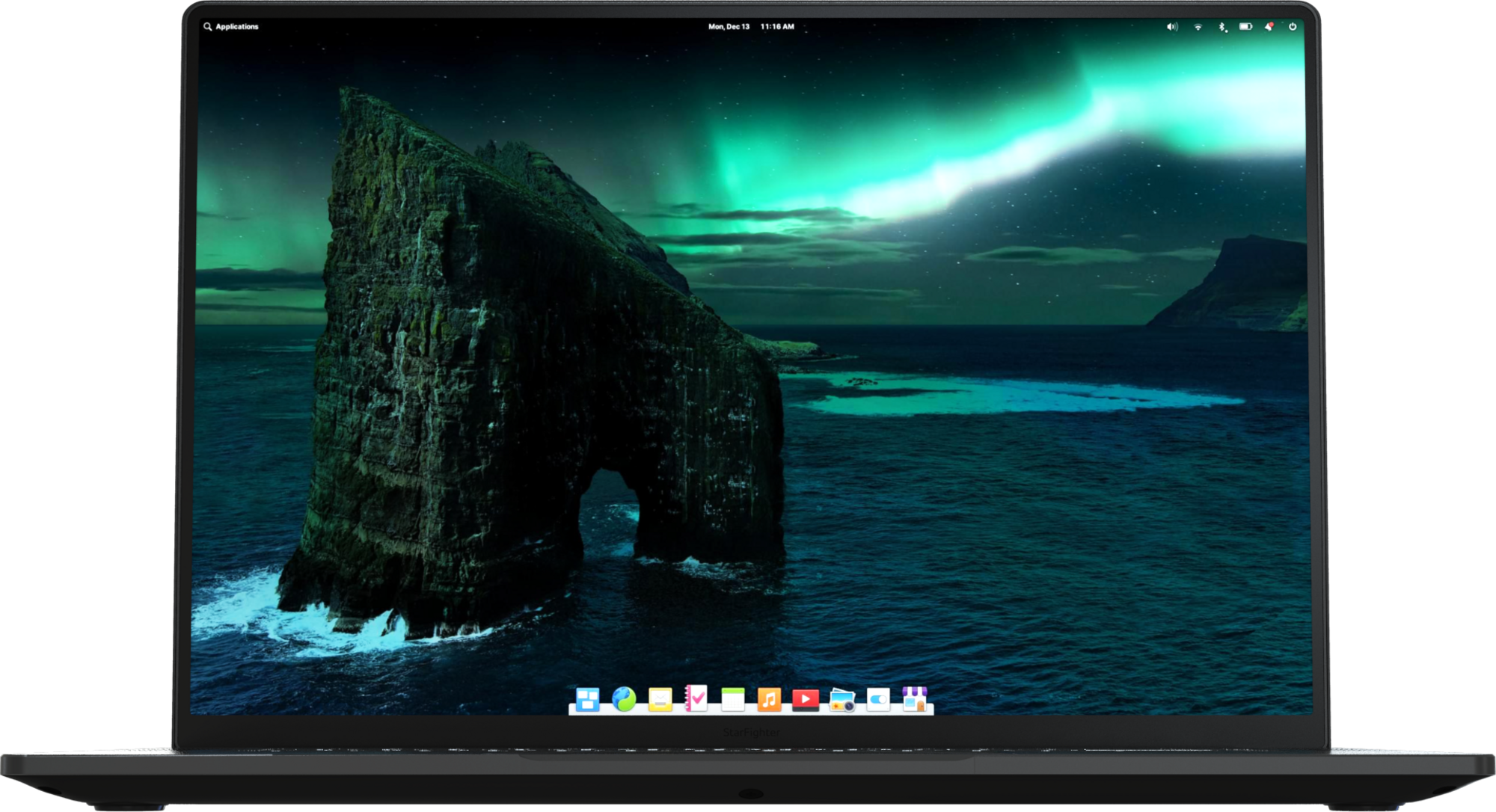 StarFighter Mk I Linux laptop – 4K 10‑bit IPS screen
